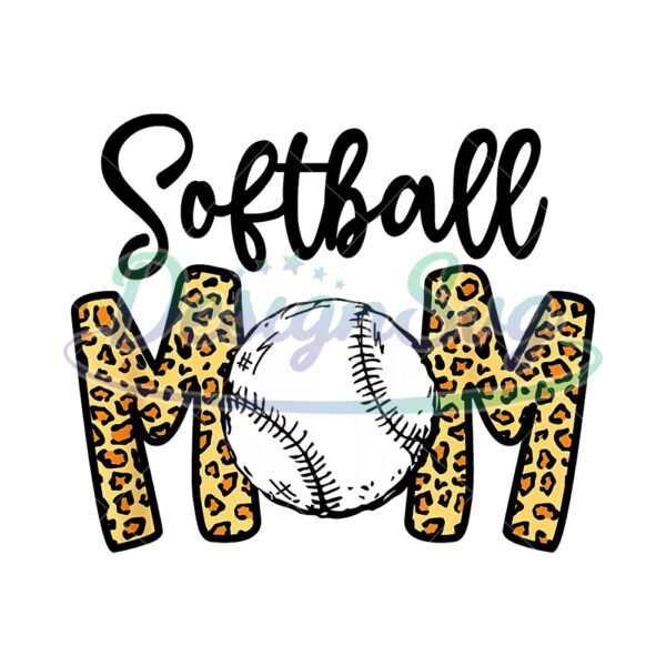 Softball Mom Leopard Sport Classic Baseball PNG