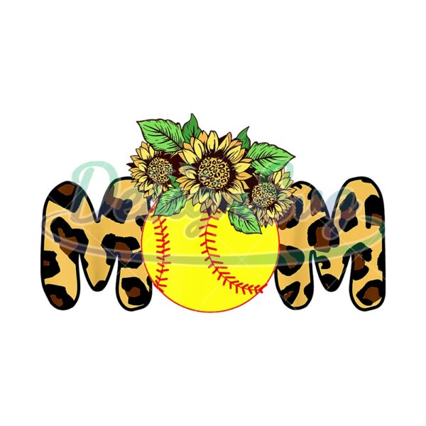 Sunflower Leopard Mom Baseball Sport PNG