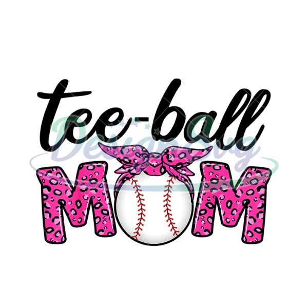 Tee Ball Mom Leopard Funny Sport PNG