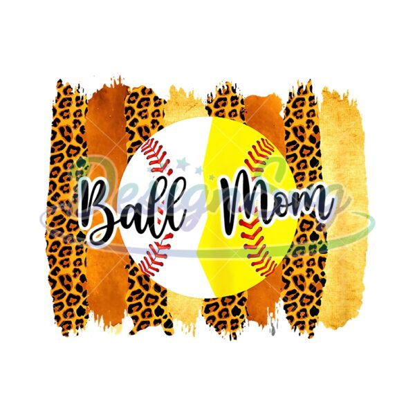 Baseball Mom Leopard Plaid Sport Design PNG