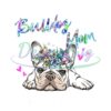 Bulldog Mom Cute Floral Wreath PNG