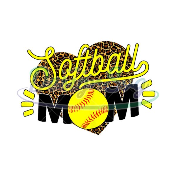 Softball Mom Leopard Heard Sport Mom PNG