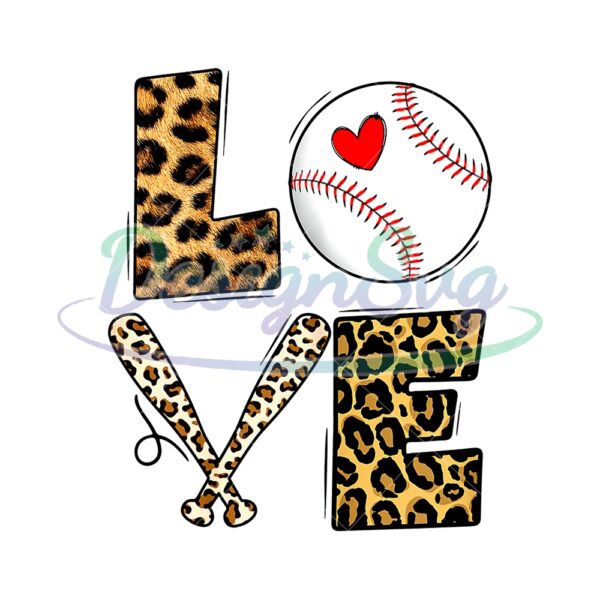 Love Softball Heart Leopard Print Plaid PNG