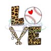 Love Baseball Heart Leopard Print Bat PNG