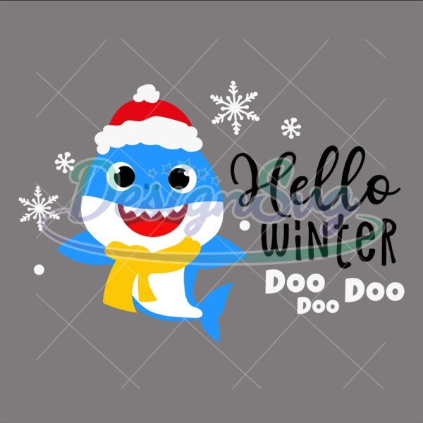 hello-winter-christmas-santa-baby-shark-doo-doo-svg
