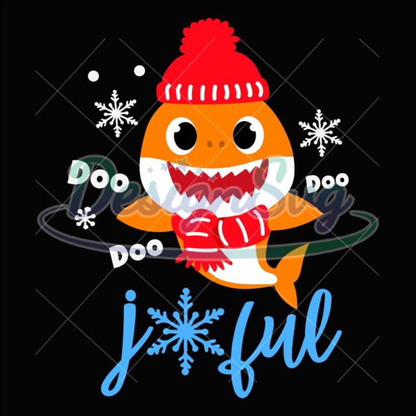 joyful-christmas-day-santa-baby-shark-orange-svg