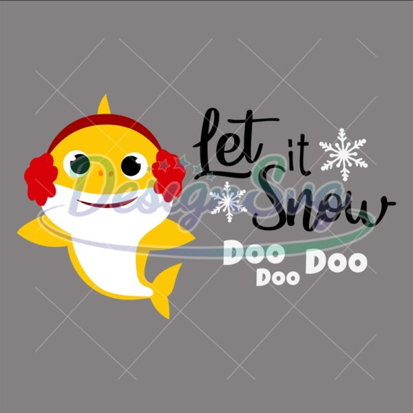 let-it-snow-christmas-baby-yellow-shark-doo-doo-svg