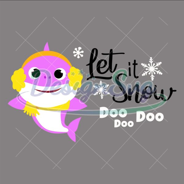 let-it-snow-christmas-baby-pink-shark-doo-doo-svg