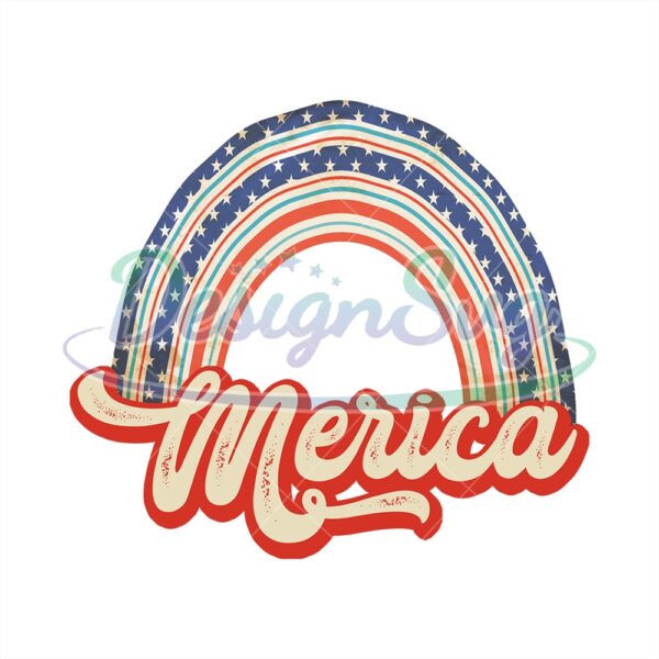 Independence Day Merica Rainbow PNG