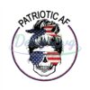 Patriotic AF Messy Bun Skull Head PNG