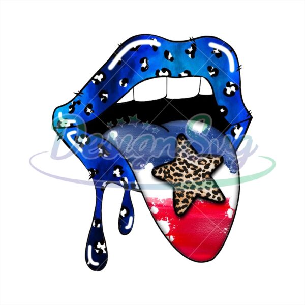 leopard-star-american-flag-tongue-lips-png