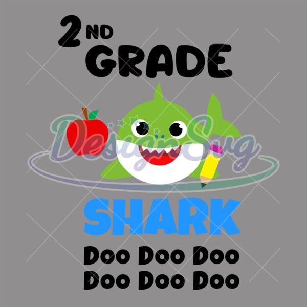 2nd-grade-green-little-baby-shark-doo-doo-svg