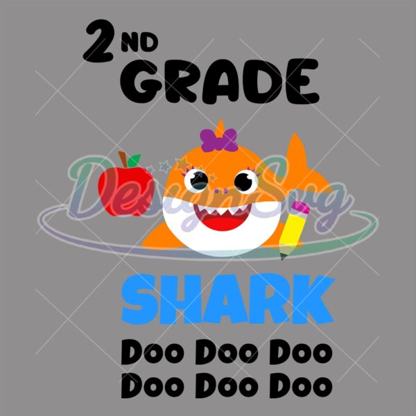 2nd-grade-orange-little-baby-shark-doo-doo-svg