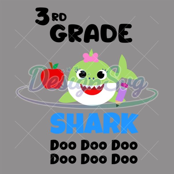 3rd-grade-green-little-baby-shark-doo-doo-svg