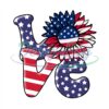 Love American Flag Sunflower Patriotic PNG