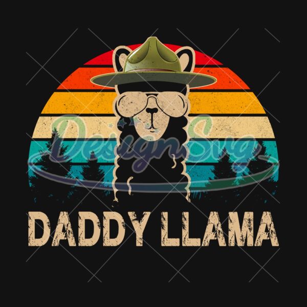 Cool Daddy Llama Nostalgic PNG