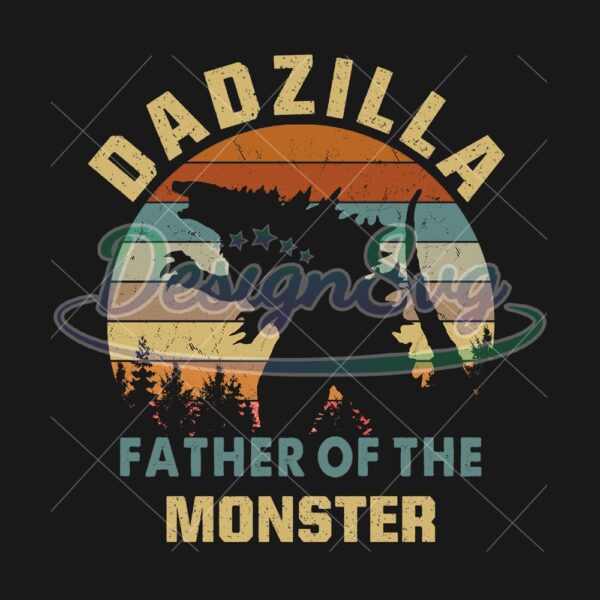 Retro Dadzilla Father Of The Monster PNG