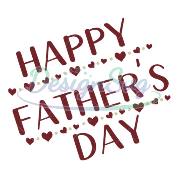 Happy Fathers Day Heart Doodle SVG
