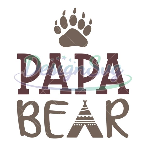 Papa Bear Paw Svg Gift For Father