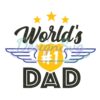 Worlds First Dad Star Wings Clipart SVG