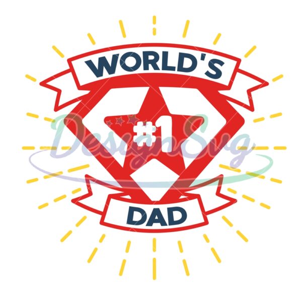 Worlds Number One Dad Badge SVG