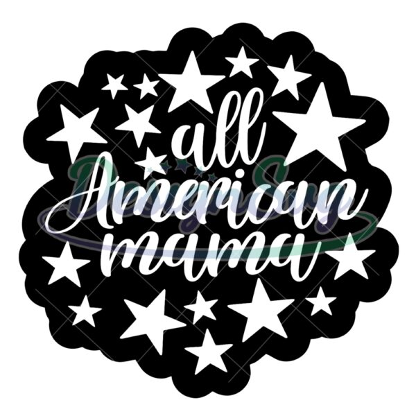 All American Mama Star Doodle SVG