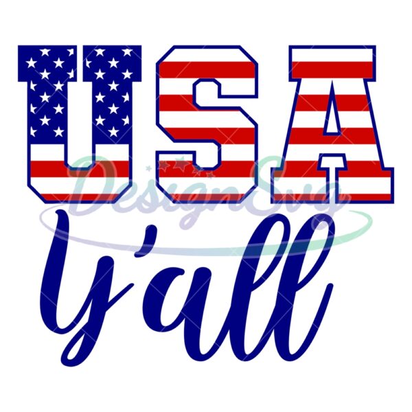 USA Y'all American Flag SVG File For Cricut