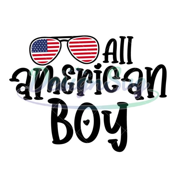 all-american-boy-flag-glasses-svg