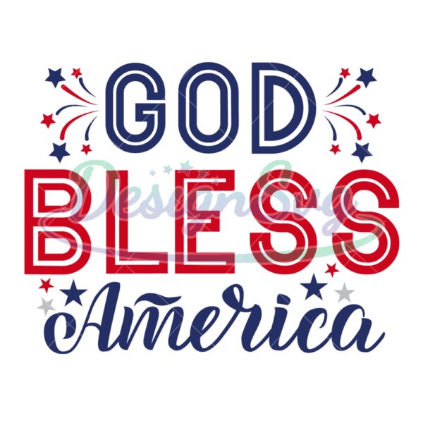 God Bless America Star Fireworks SVG