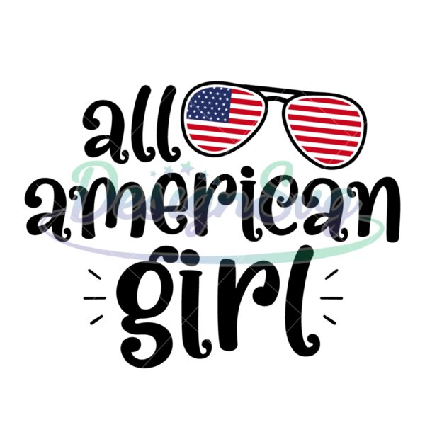 all-american-girl-flag-glasses-svg