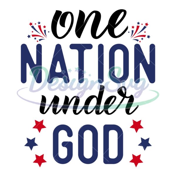 One Nation Under God Star Svg