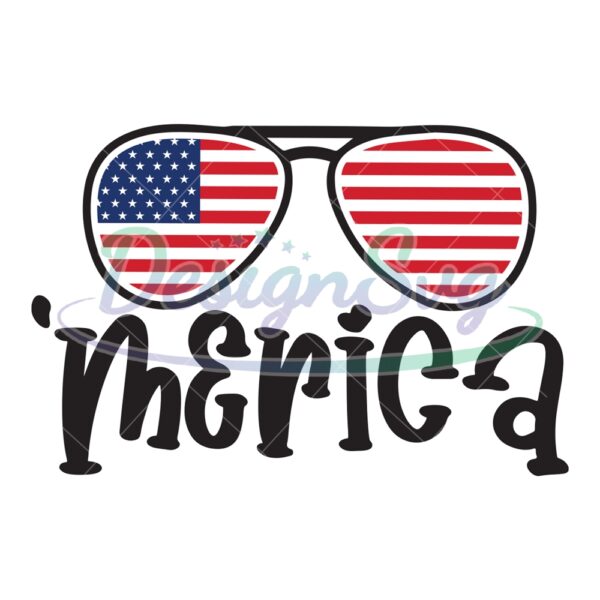 USA Flag Glasses Merica SVG File For Cricut