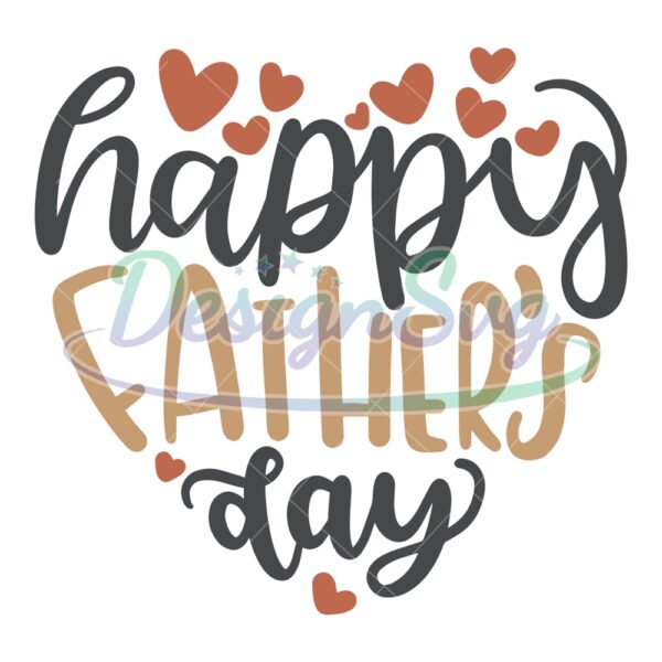 Happy Father Day Heart Shape SVG