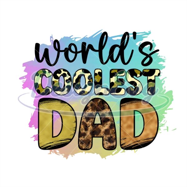 Worlds Coolest Dad Leopard Watercolor Png