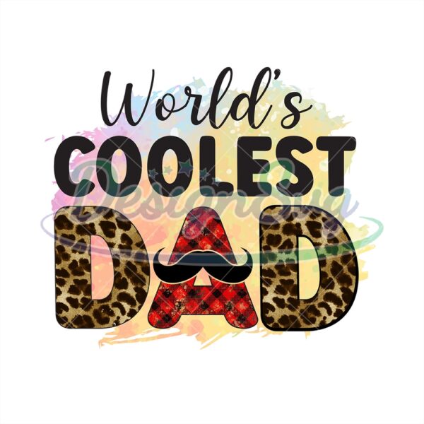 Worlds Coolest Dad Watercolor Leopard Png