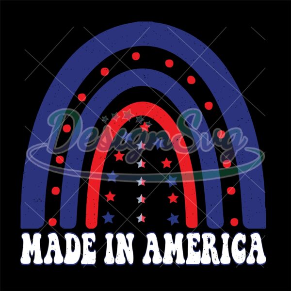 Made In America 4th Of July Star Rainbow PNG