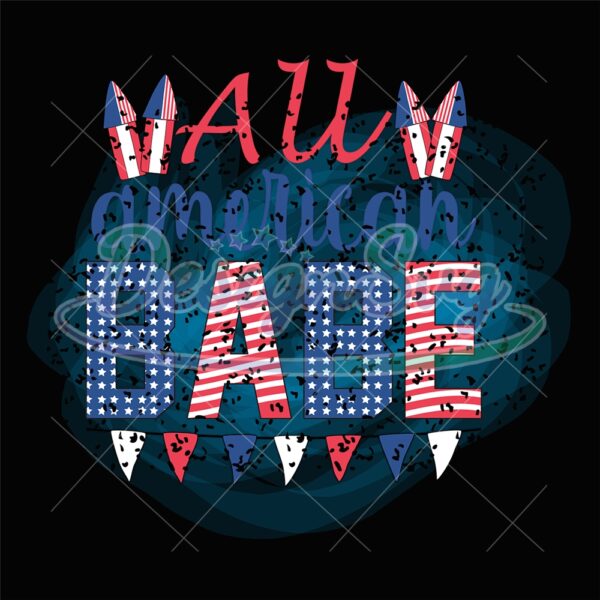 all-american-babe-4th-of-july-celebrating-svg