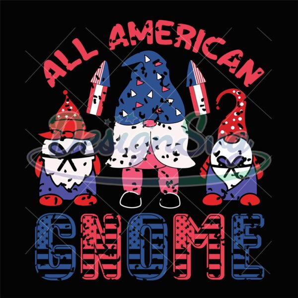 All American Gnome Retro Sublimation Png