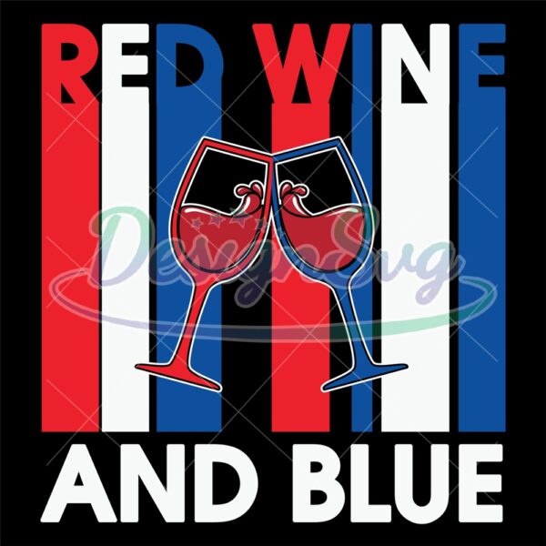 Red Wine And Blue American Cheering SVG
