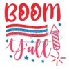 Boom Y'all Firework SVG File For Cricut