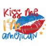 Kiss Me I'm American Patriotic Lips SVG