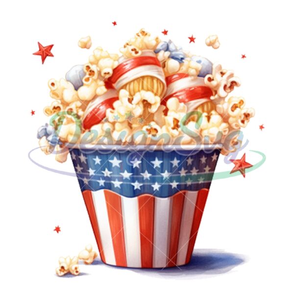 Pop Corn America 4th Of July Patriotic Day Png