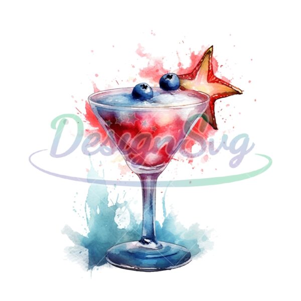 Patriotic Cocktail Watercolor Png