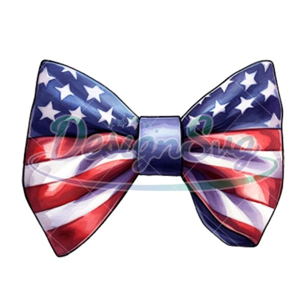 4th-of-july-american-flag-bow-tie-watercolor-svg