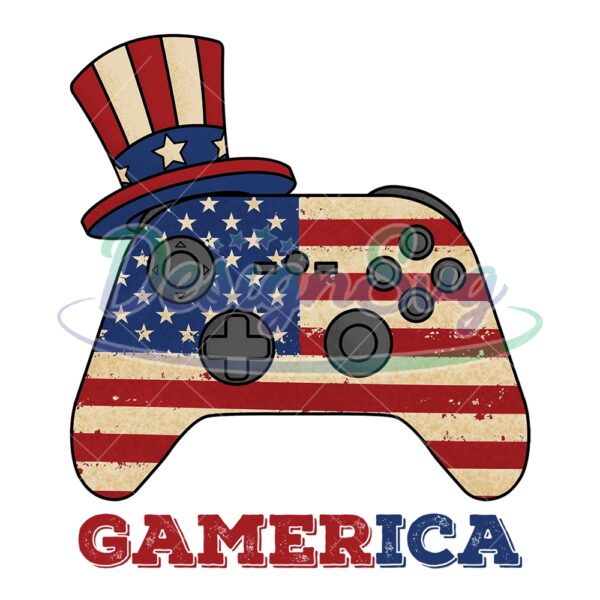 4th-of-july-american-flag-gaming-console-watercolor-svg
