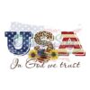USA On God We Trust Patriotic Sunflower Png