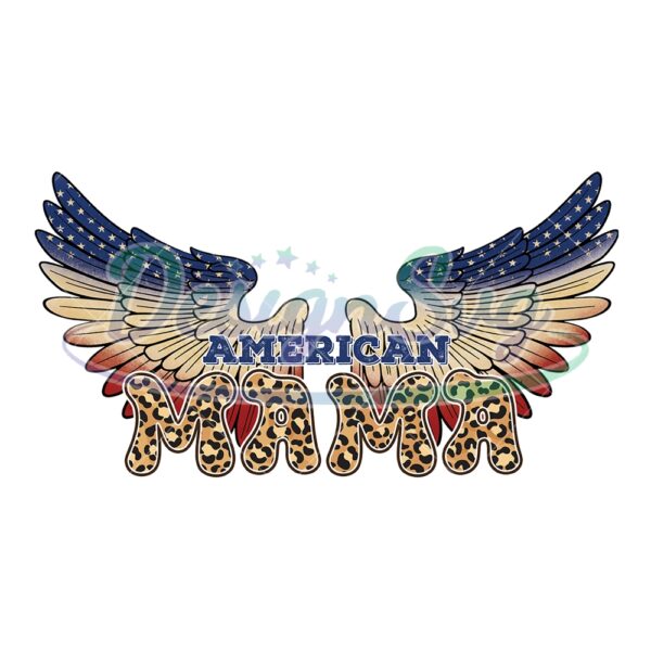 America Mama Leopard Eagle Wings Png