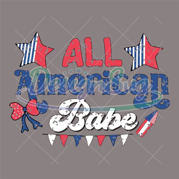 All American Babe Retro Patriotic SVG