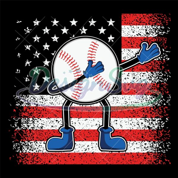 american-flag-dabbing-baseball-svg