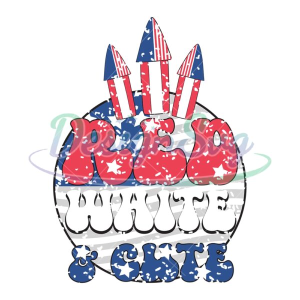 Red White And Cute Retro Fireworks Png